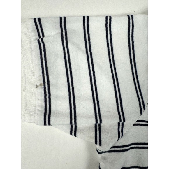 Polo Ralph Lauren Men's XL White Blue Striped Polo Shirt Short Sleeve Blue Pony - Picture 4 of 9